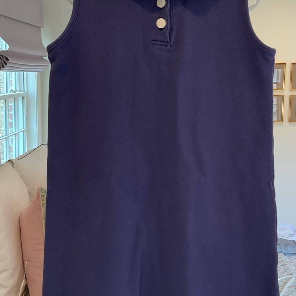 Classic Prep Navy Blue Sleeveless Polo Dress for Girls
